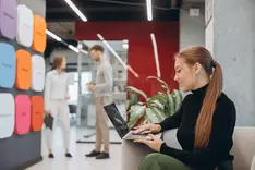 A monthly work plan open on a laptop screen